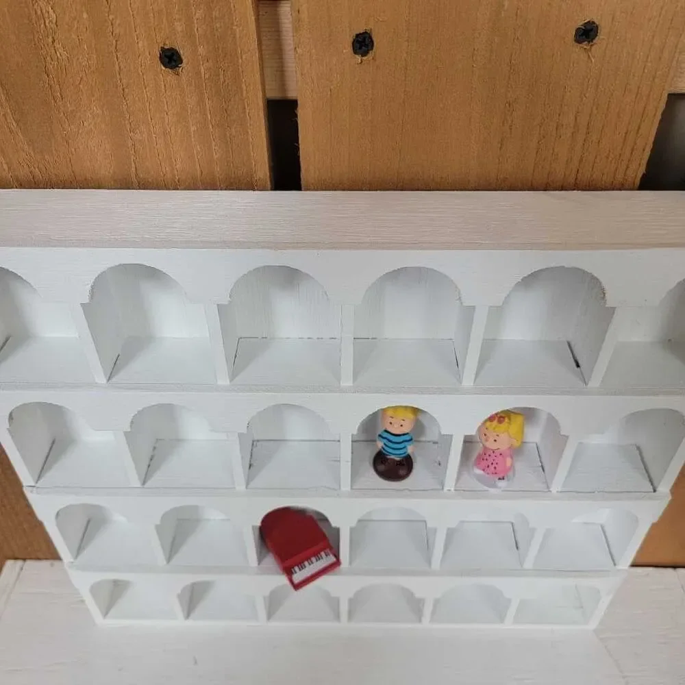 White 24 Cubby Arched Shelf Display Holder Wall Mount 13